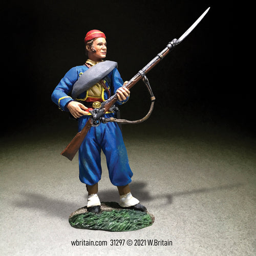 Collectible toy soldier miniature army men Union Infantry 146th NY Zouave Reaching for Cap