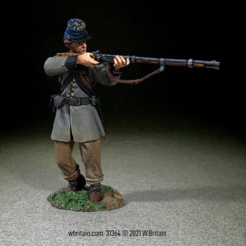 Toy soldier miniature army men Confederate Texas Brigade Standing Firing.