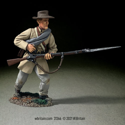 Toy soldier miniature army men Confederate Infantry in Frock Coat.