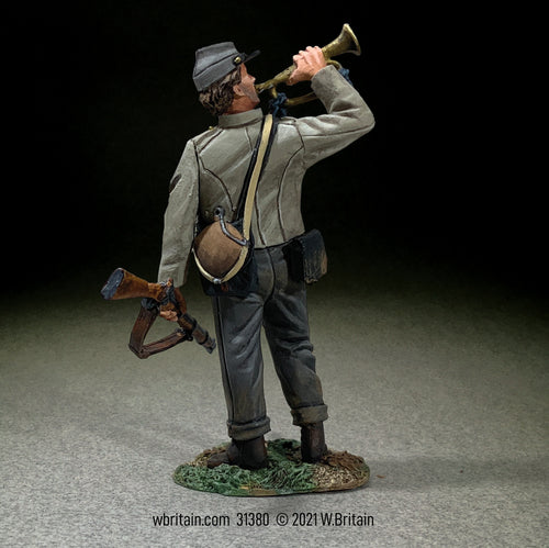 Toy Soldier army men Confederate Infantry Bugler No.1.