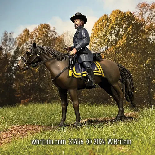 Collectible toy soldier miniature army men Grant on Horseback on the battlefield.