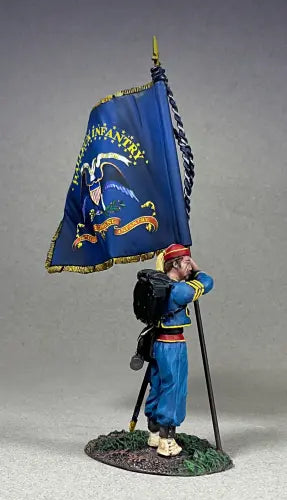 Toy soldier miniature army men military miniature Union soldier holding flag.