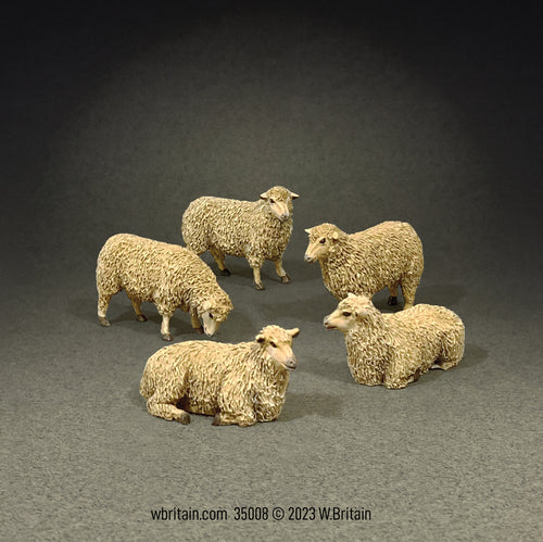 Collectible civilian miniature figurines flock of sheep.