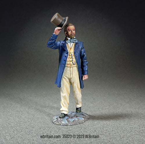 Toy soldier civilian miniature figurine Mr. Egen Man Tipping His Hat. 