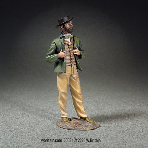 Civilian miniature figurine You Have My Attention. Man standing.