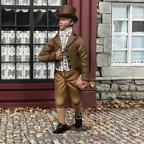 Collectible Civilian miniature Mr. Bennet Out for a Stroll. He is on the street.