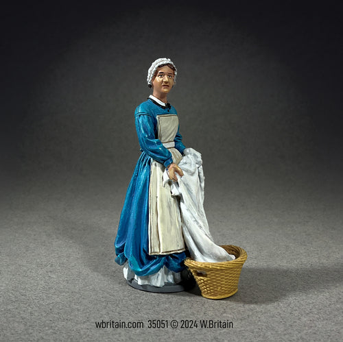 Collectible civilian miniature figurine Vivian with Clean Linens.