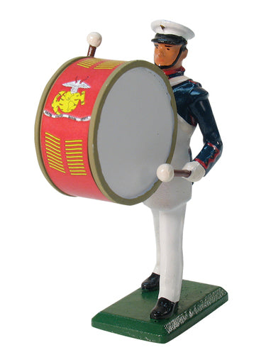 Collectible toy soldier miniature USMC Bass Drummer.