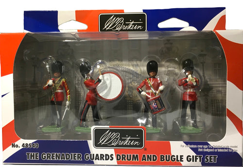 Collectible toy soldier miniature army men Grenadier Guards Drum & Bugle Gift Set.