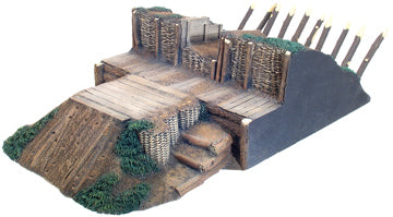 Diorama for toy soldiers. Redoubt section artillery emplacement.