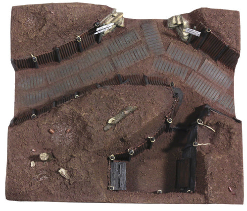 Diorama for toy soldier army men WWI British Trench Section No.5, Latrine. Over head view.