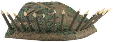 Diorama for toy soldiers redoubt section corner with base cut outs.