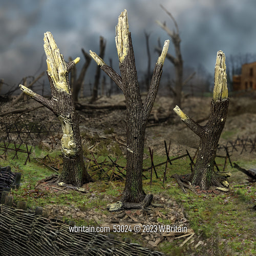 Collectible scenic Storm and War Torn Tree Set. Seen on the battlefield.