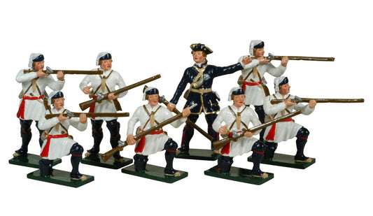Toy soldier set Campagnies Franches de la marines. 8 piece set.