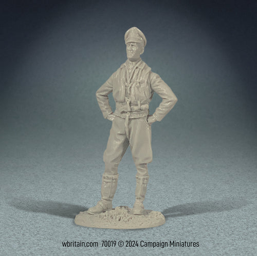 Collectible toy soldier army men Luftwaffe Fighter Pilot, 1939 to 45. Unpainted.