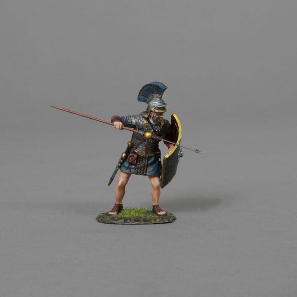 Collectible toy soldier miniature army men figurine Fighting Praetorian. He has a spear.