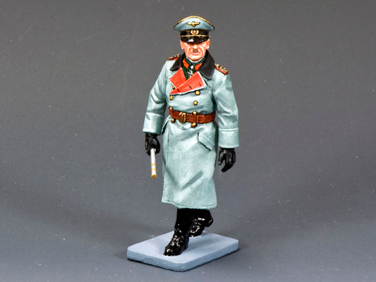 Figurine of a military officer in uniform on a gray background