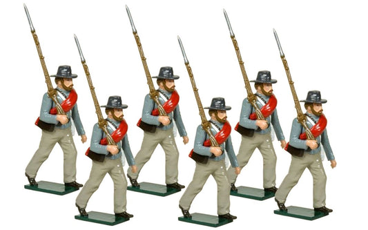 Collectible toy soldier miniature army men Privates Confederate Infantry Marching.
