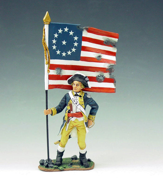 Collectible toy soldier miniature army men Standing Flagbearer.