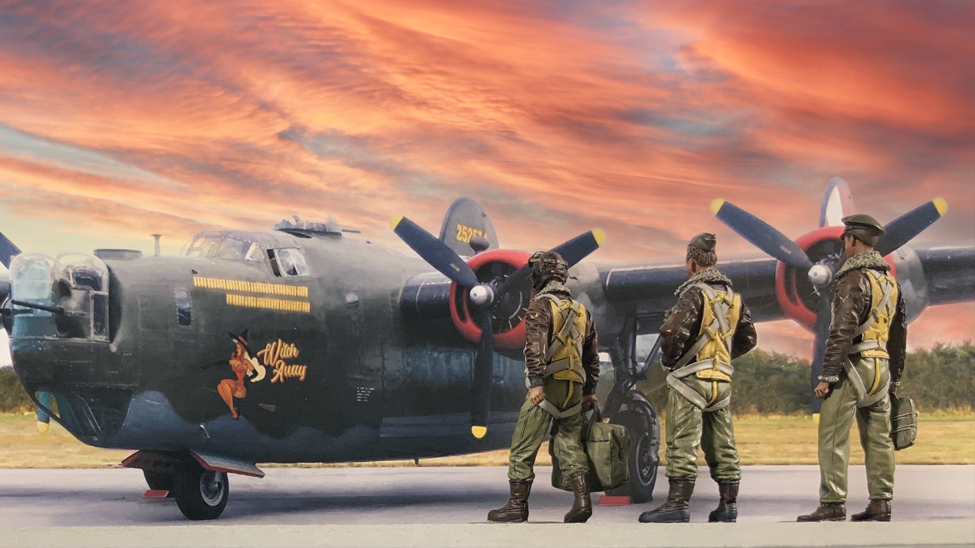 W.Britain diorama of aviators