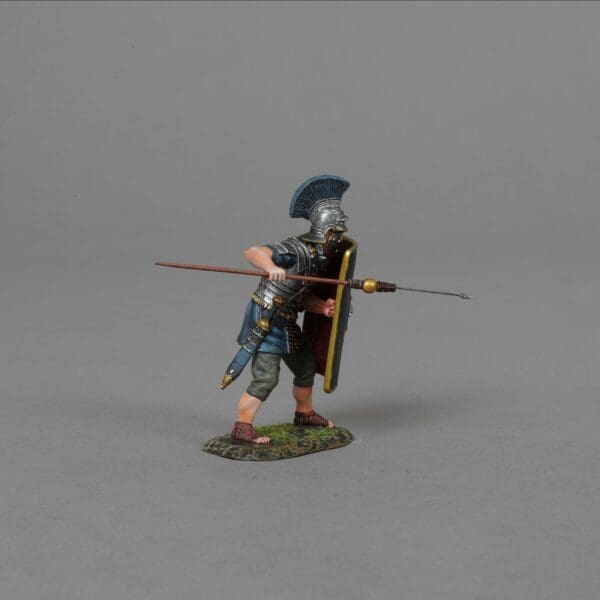 Collectible toy soldier miniature army men figurine Fighting Praetorian. He has a spear.