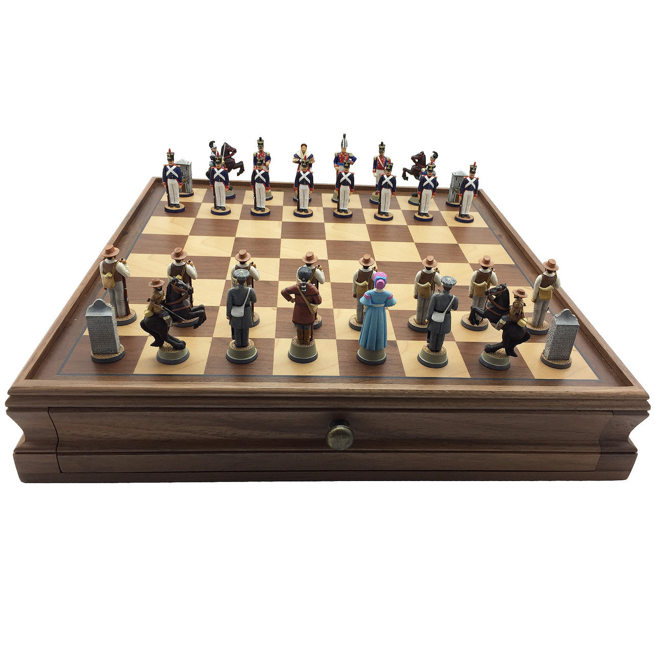 Toy Soldier battle of Alamo chess set. Mexicans and Texans.