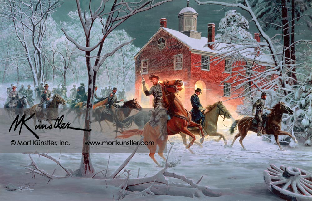 Mort Künstler wall art print The Fairfax Raid. Soldiers on  horseback.