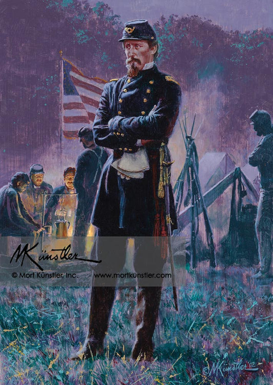 Mort Künstler wall art print The New General. He is at a camp site.