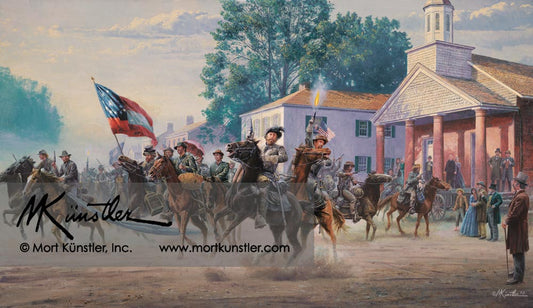 Mort Künstler wall art print Morgan's Ohio Raid. Soldiers on horseback.