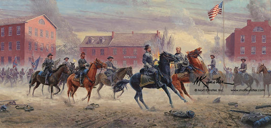 Mort Künstler wall art print Are You Hurt, Sir? Soldiers on horseback.