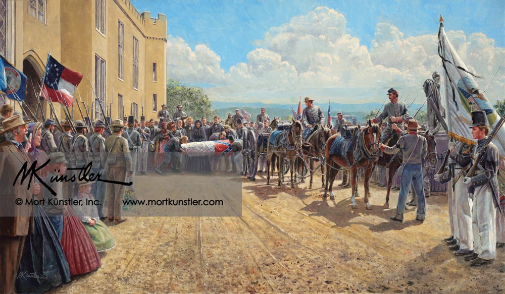 Mort Künstler wall art print Last Tribute of Respect. Jackson's funeral.