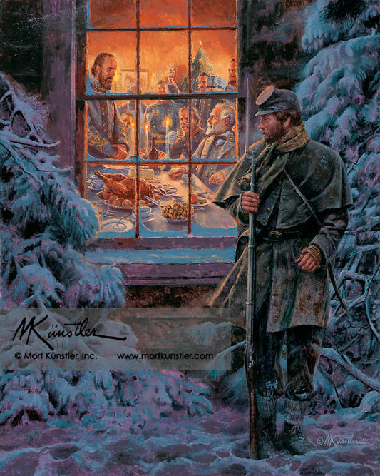 Mort Künstler wall art print How Real Soldiers Live. Soldier in the snow.