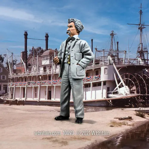 Civilian Miniature Mark Twain near a river boat.