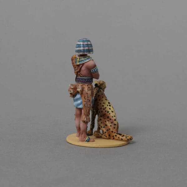 Collectible toy soldier miniature army men figurine Guard with Cheetah. Guard has big sword.