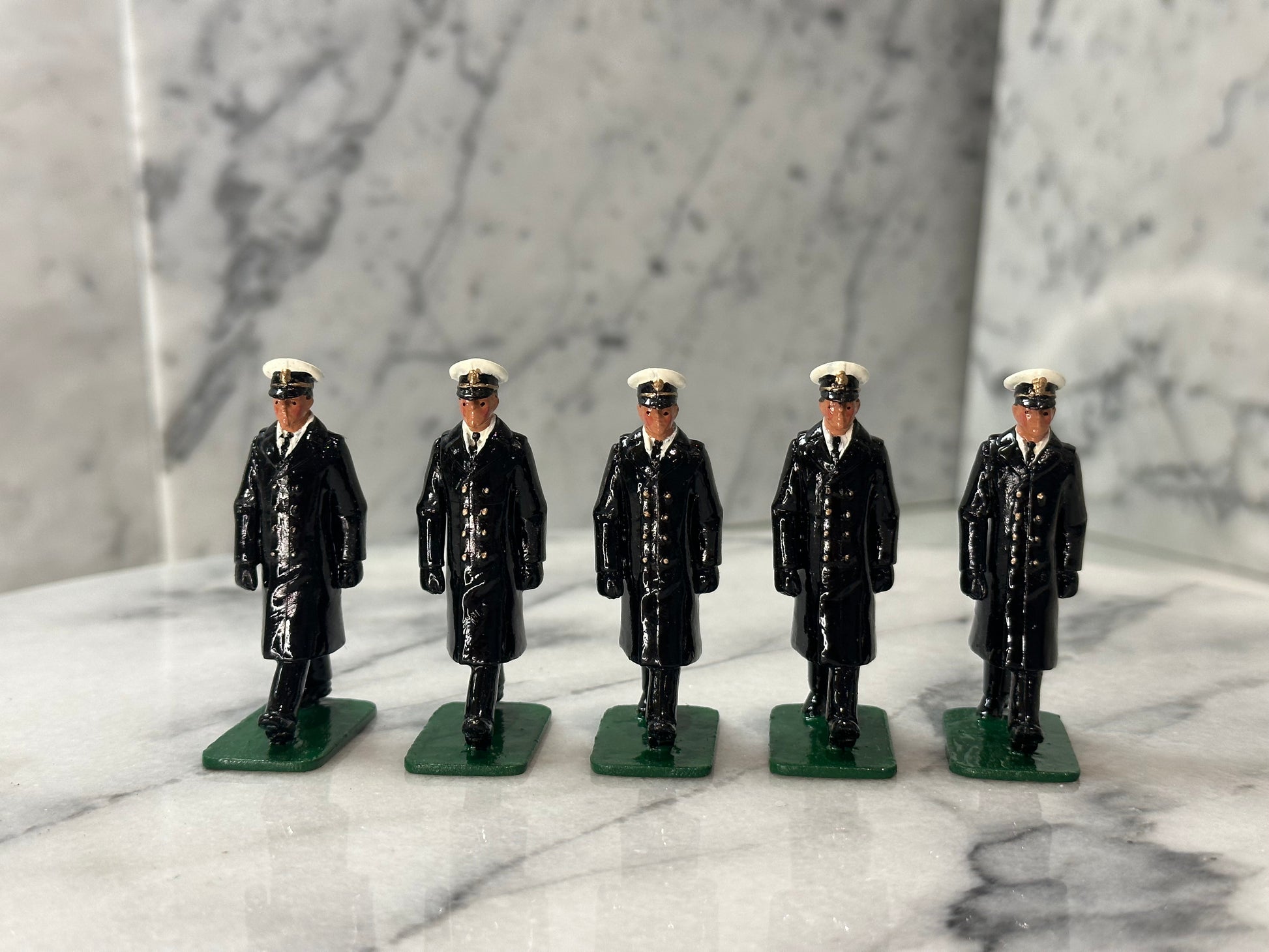 Collectible toy soldier miniature army men Navy Midshipmen in Winter Dress.