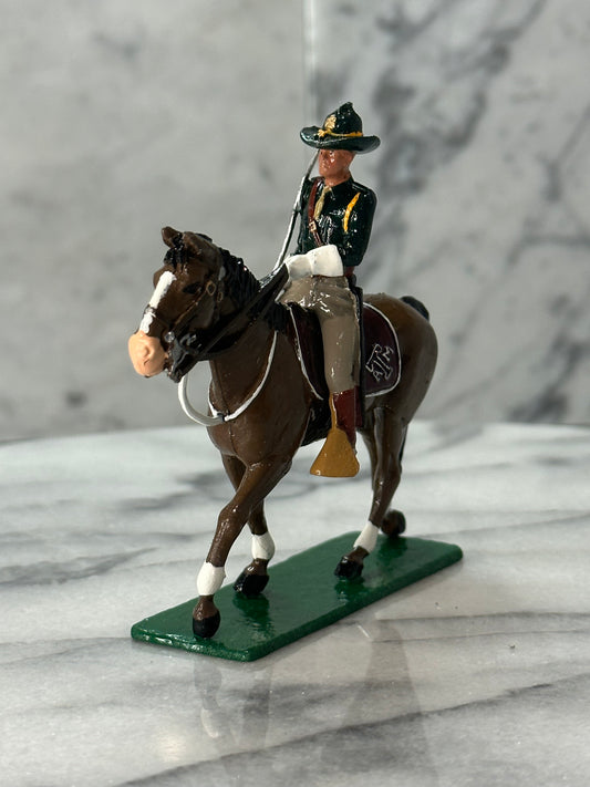 Toy Soldier Parson mounted cadet on horse back.