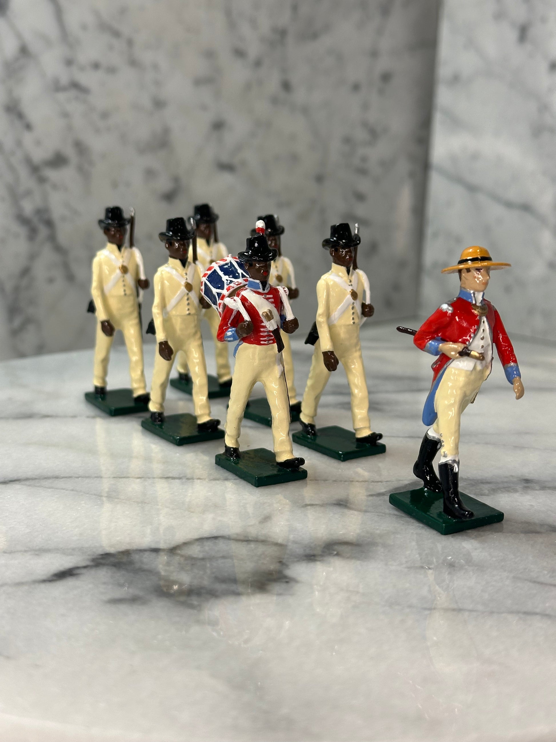 Collectible toy soldier army men set Bourbon Regiment Mauritius 1810-12.