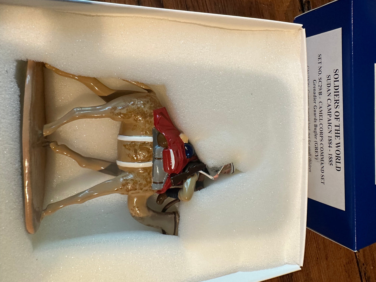 Packaging for Collectible toy soldier miniature army men Camel Corps.