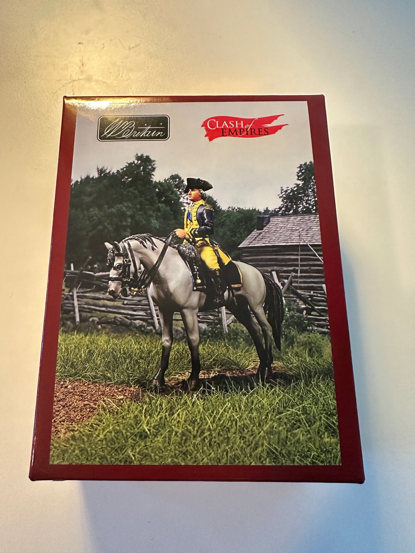 Box for Collectible toy soldier miniature army men George Washington on Horseback