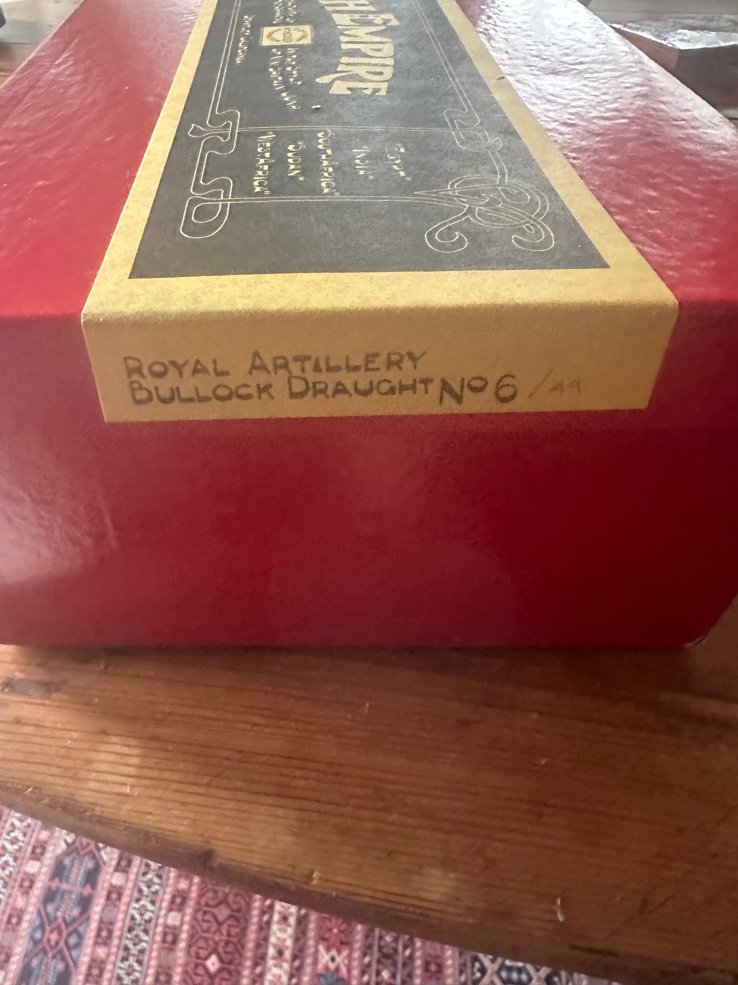 Box for Toy soldier miniature army men figurines Royal Artillery Bullock.