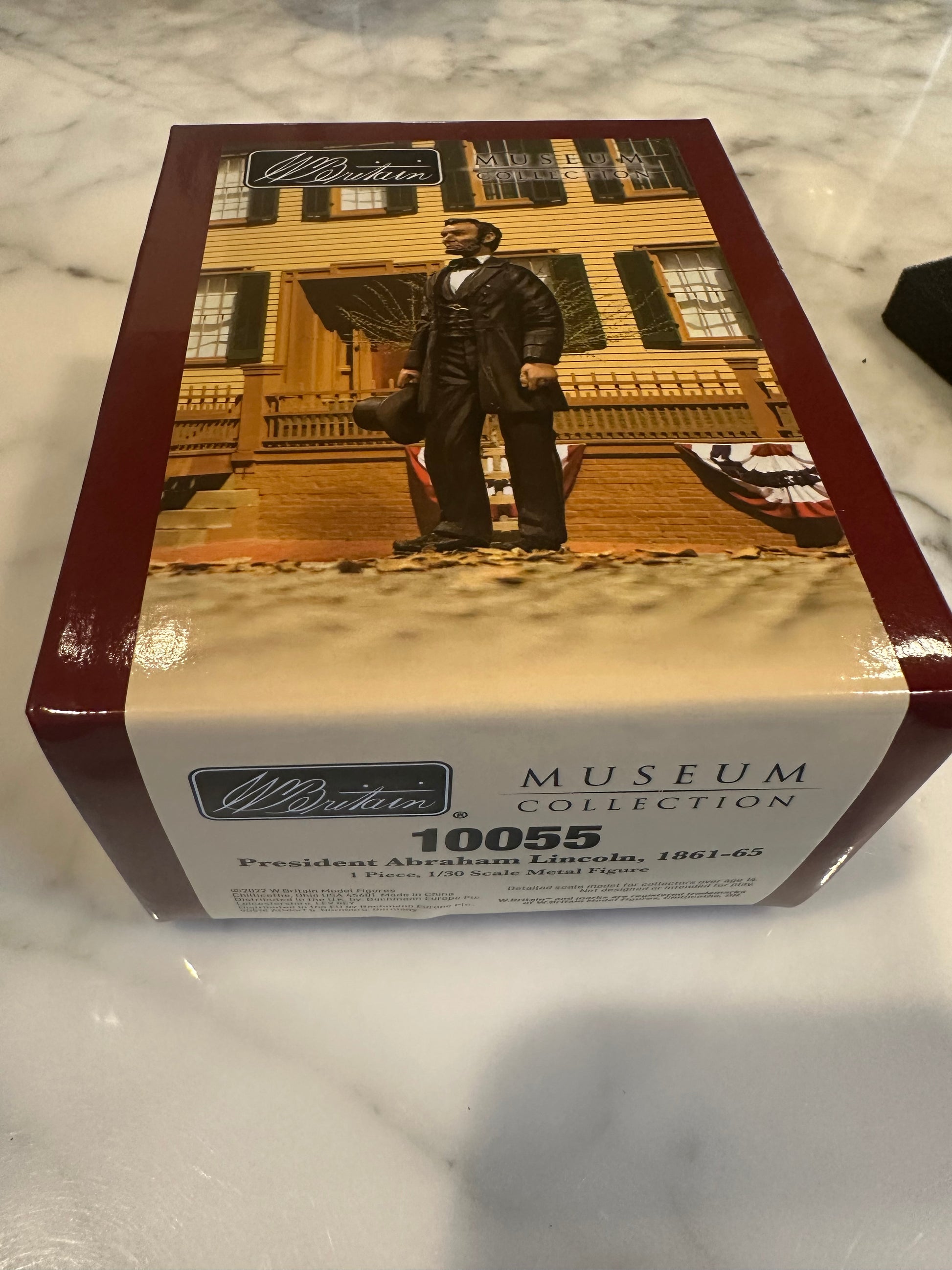 Box for Collectible toy soldier miniature Abraham Lincoln.