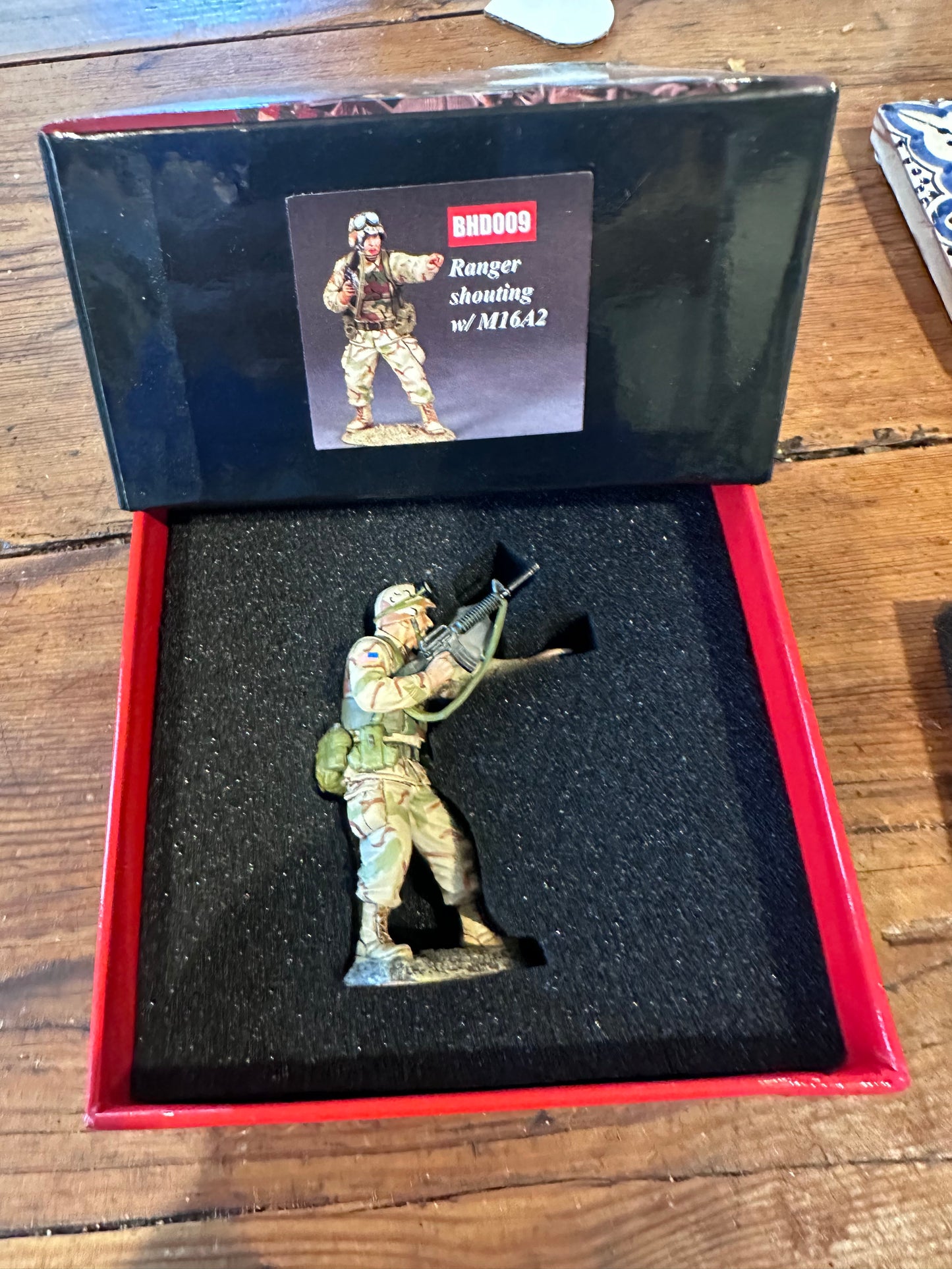 Ranger NCO Shouting Orders presented in a classic red collector's box.