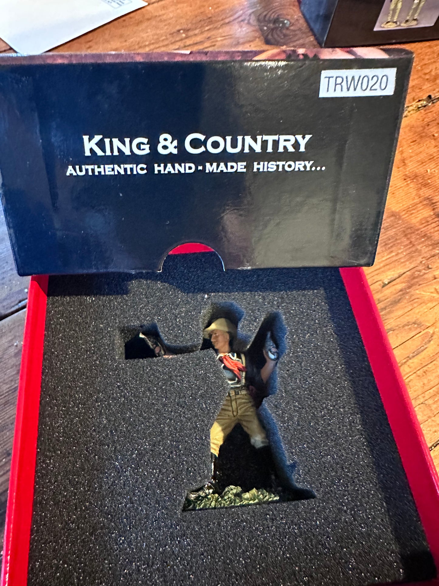 Military miniature Lt. Col. George Armstrong Custer presented in a classic red collectors box.