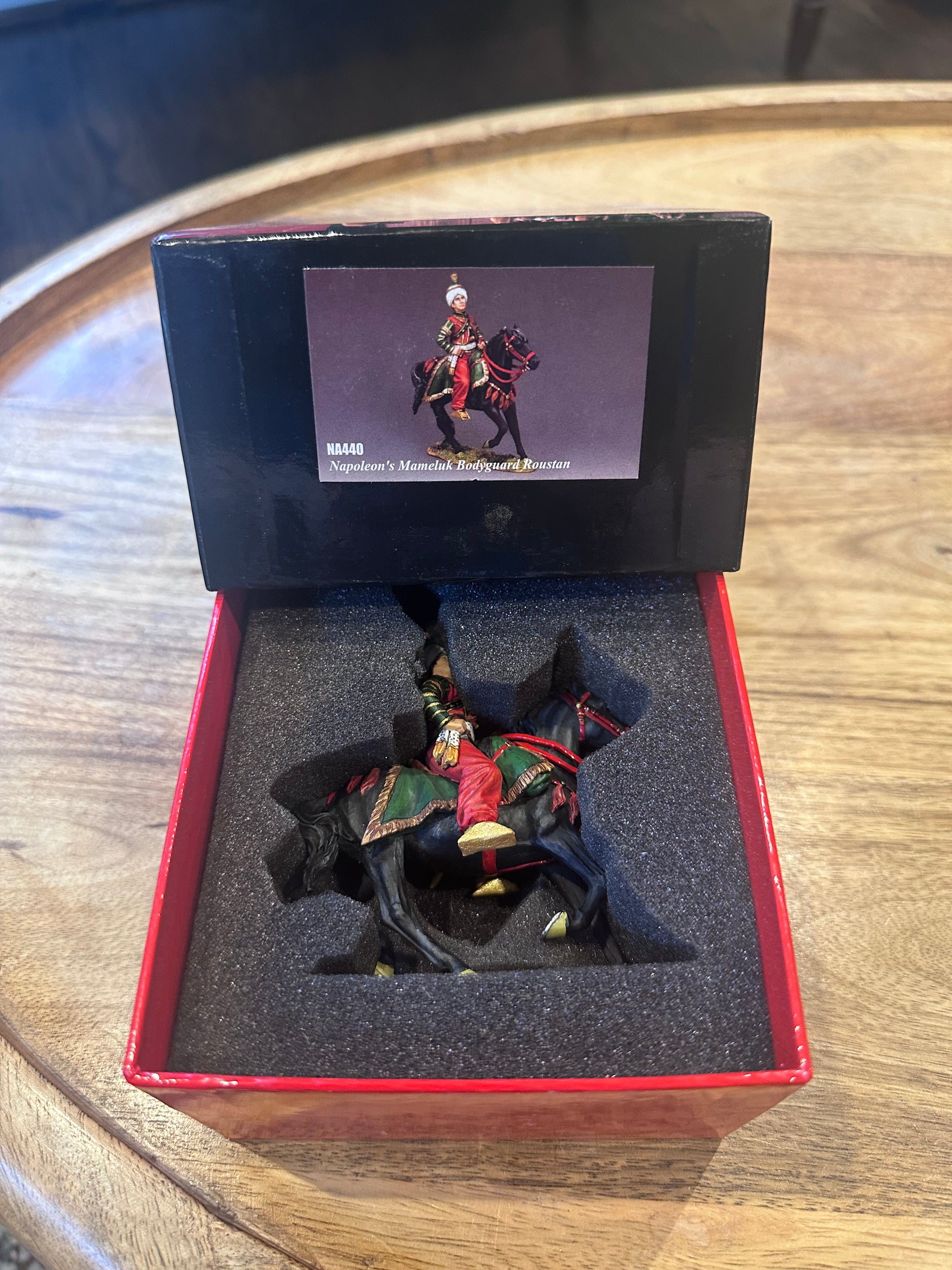 Napoleon's Mameluk Bodyguard Roustan presented in a classic red collector's box.