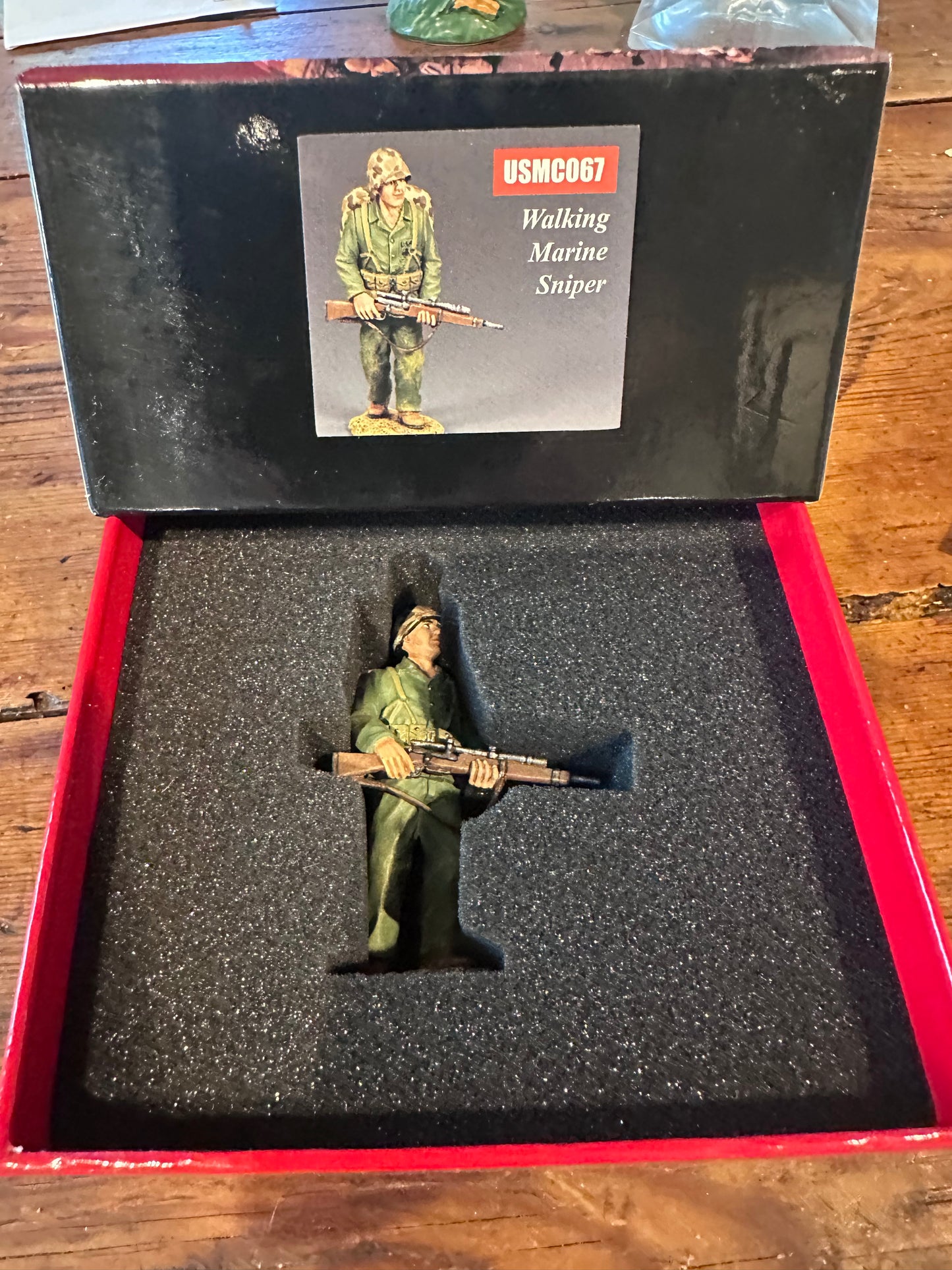 Walking Marine Sniper presented in a classic red collector's box.