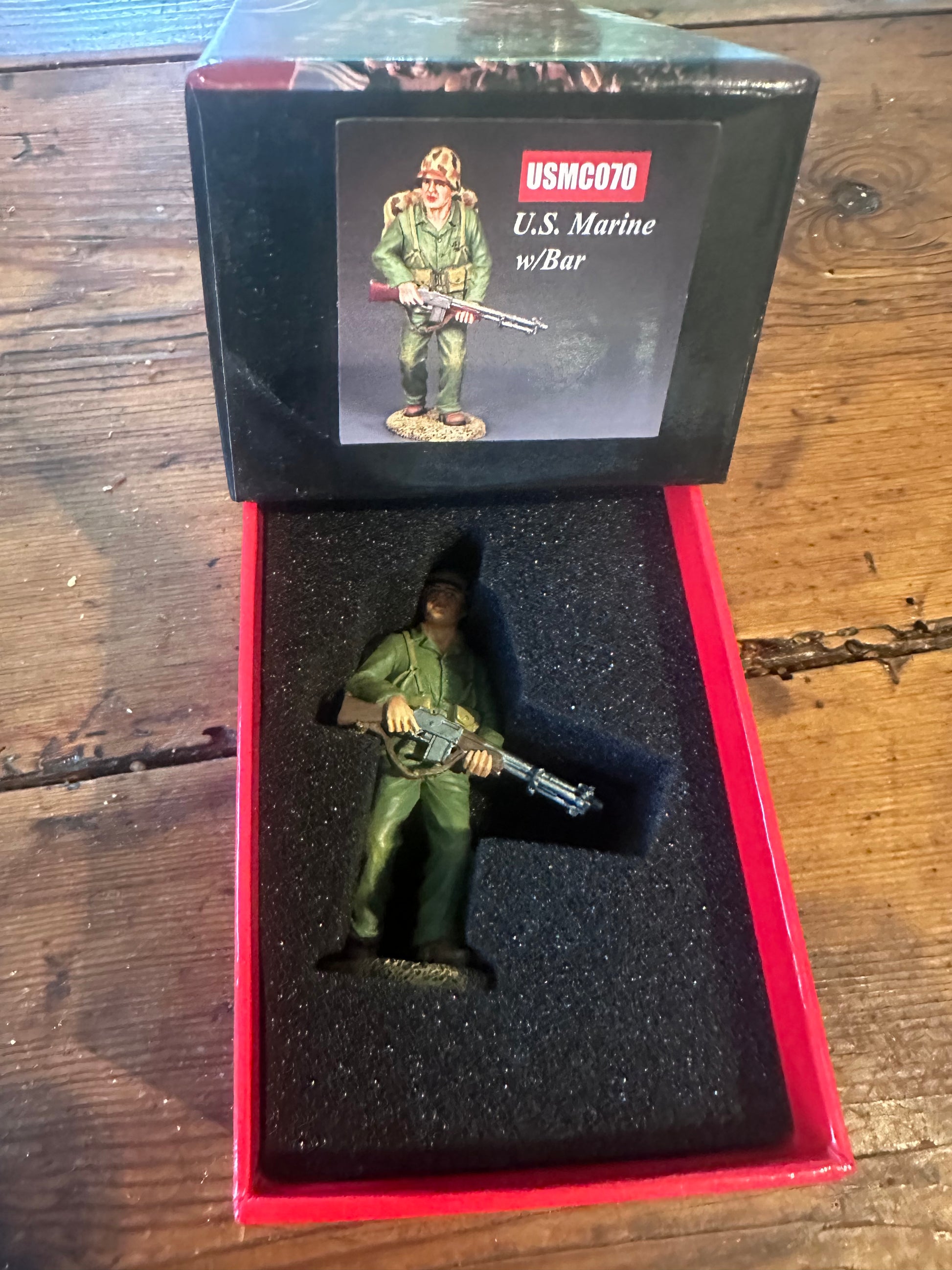 U.S. Marine with BAR presented in a classic red collector's box.