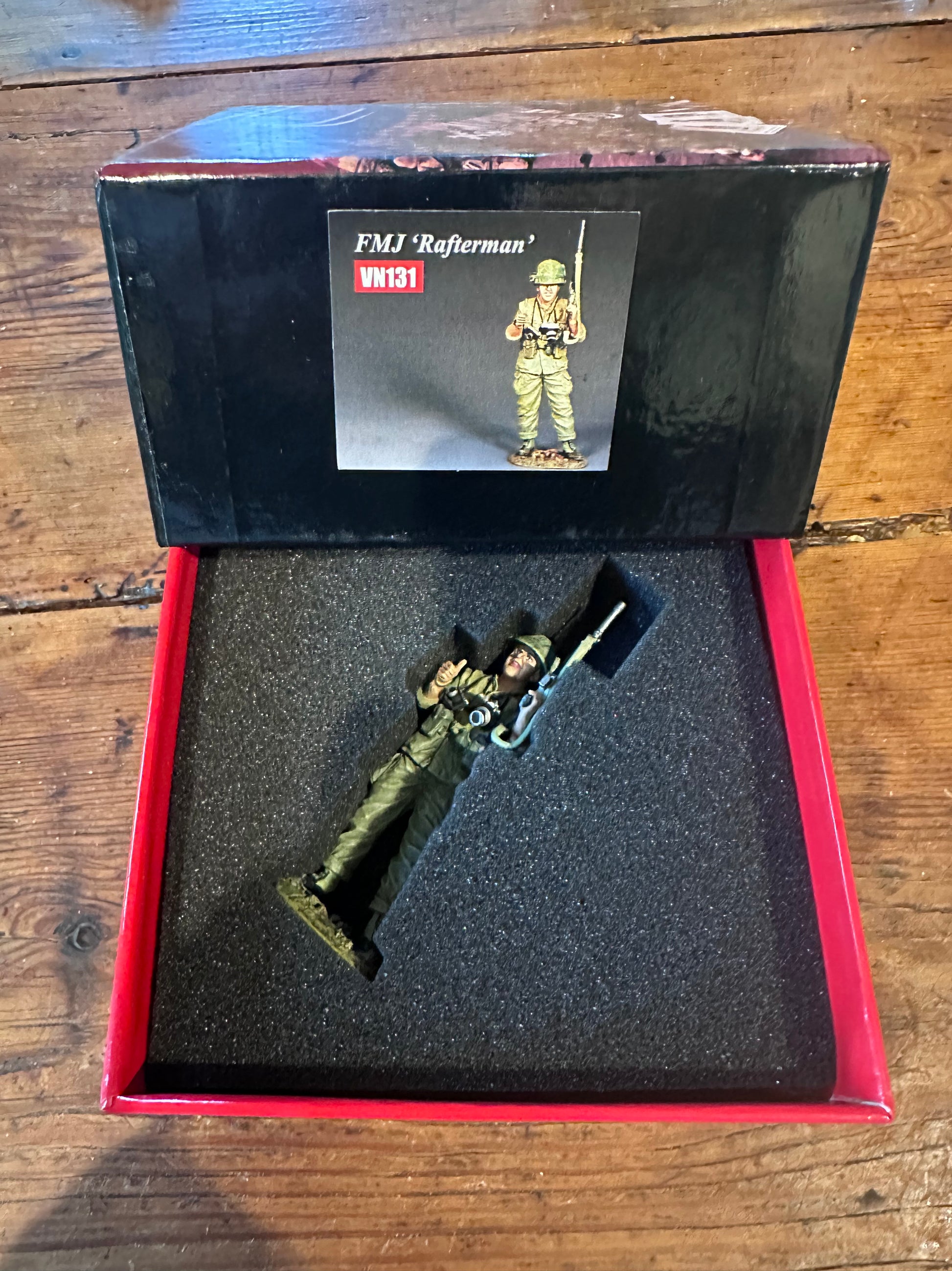 FMJ Rafterman presented in a classic red collector's box.
