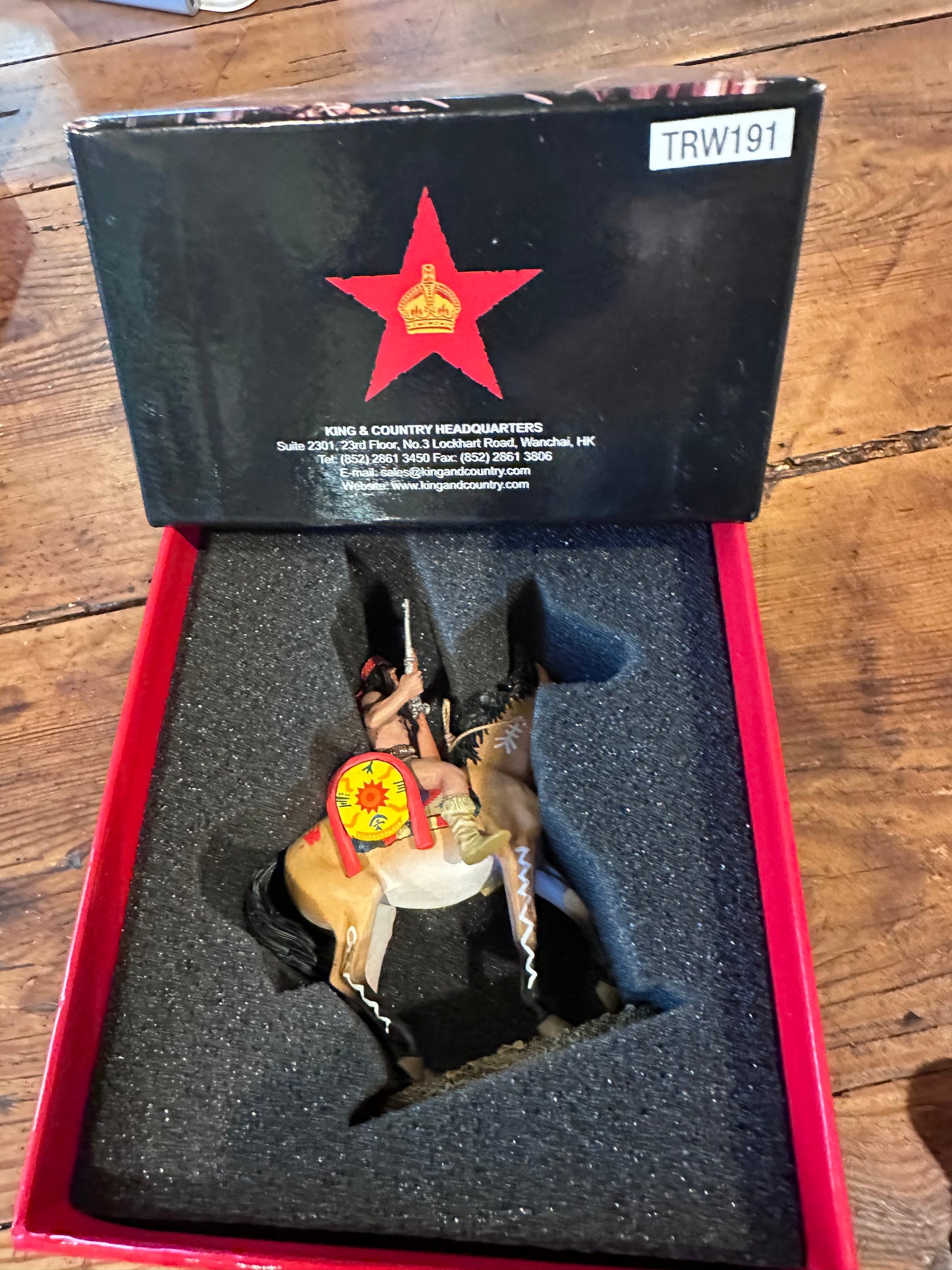 The Apache Scout package in a classic red collectors box.