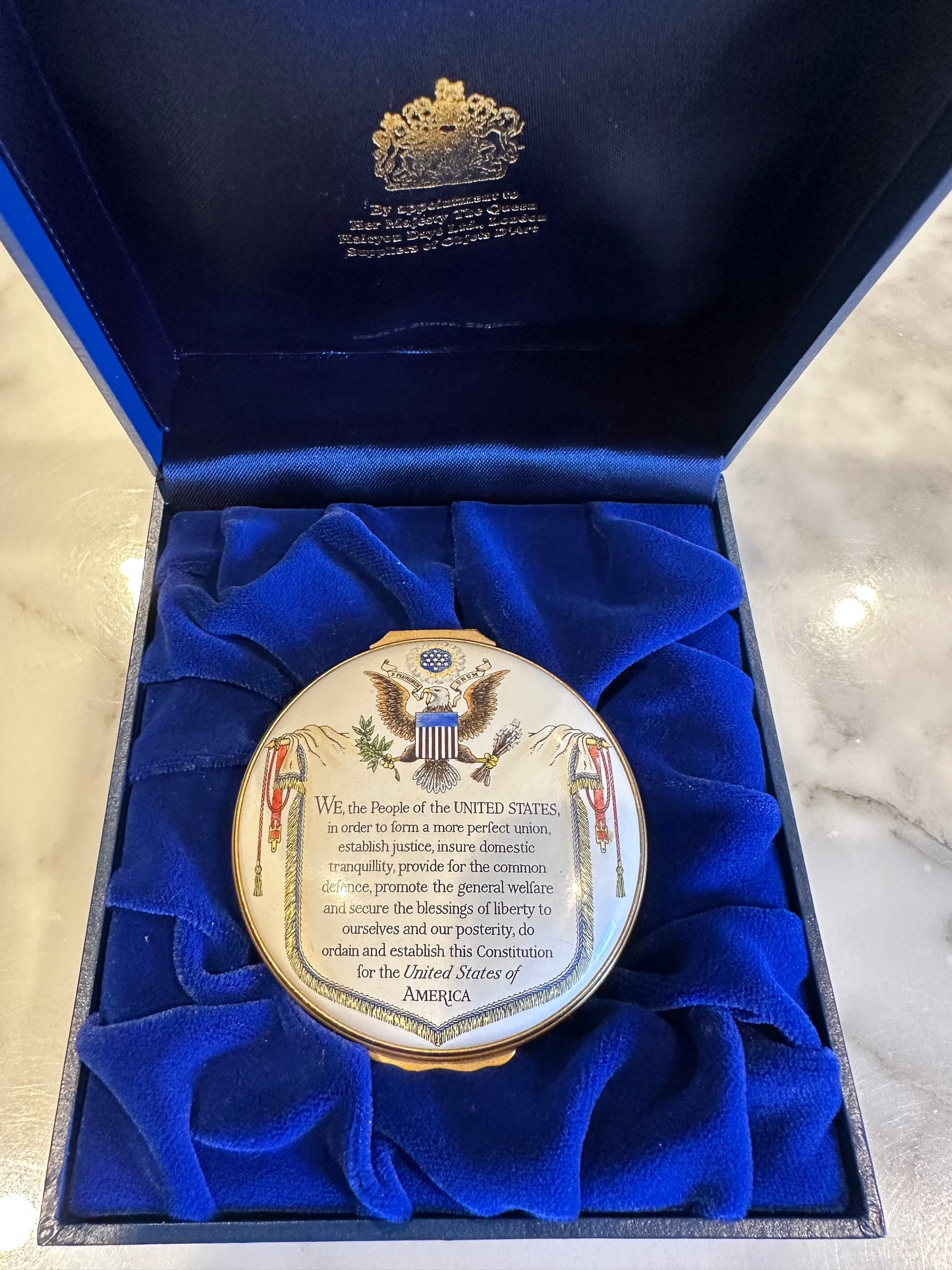 Halcyon Days Enamel Box – The Constitution of the United States