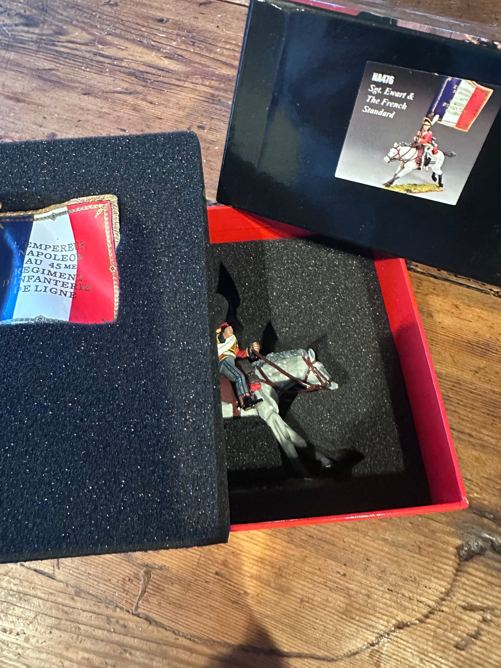 Sgt. Ewart & The French Standard package in a classic red collectors box.